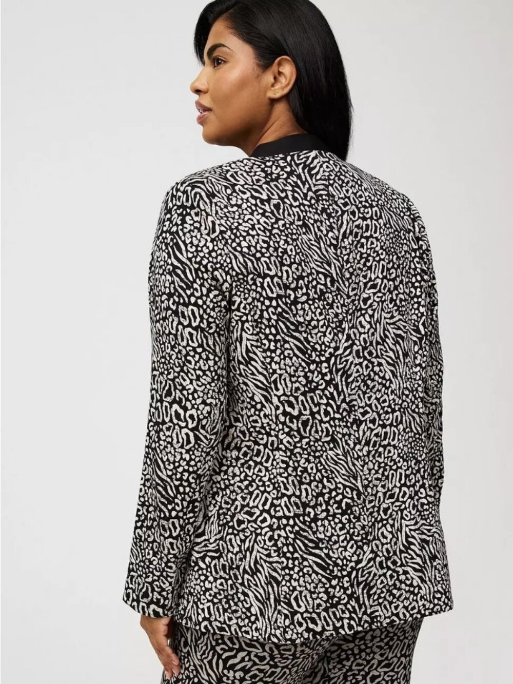 NWOT Torrid Animal Print Collarless Blazer Jacket Plus Size 1 (US 14/16) - Picture 6 of 15